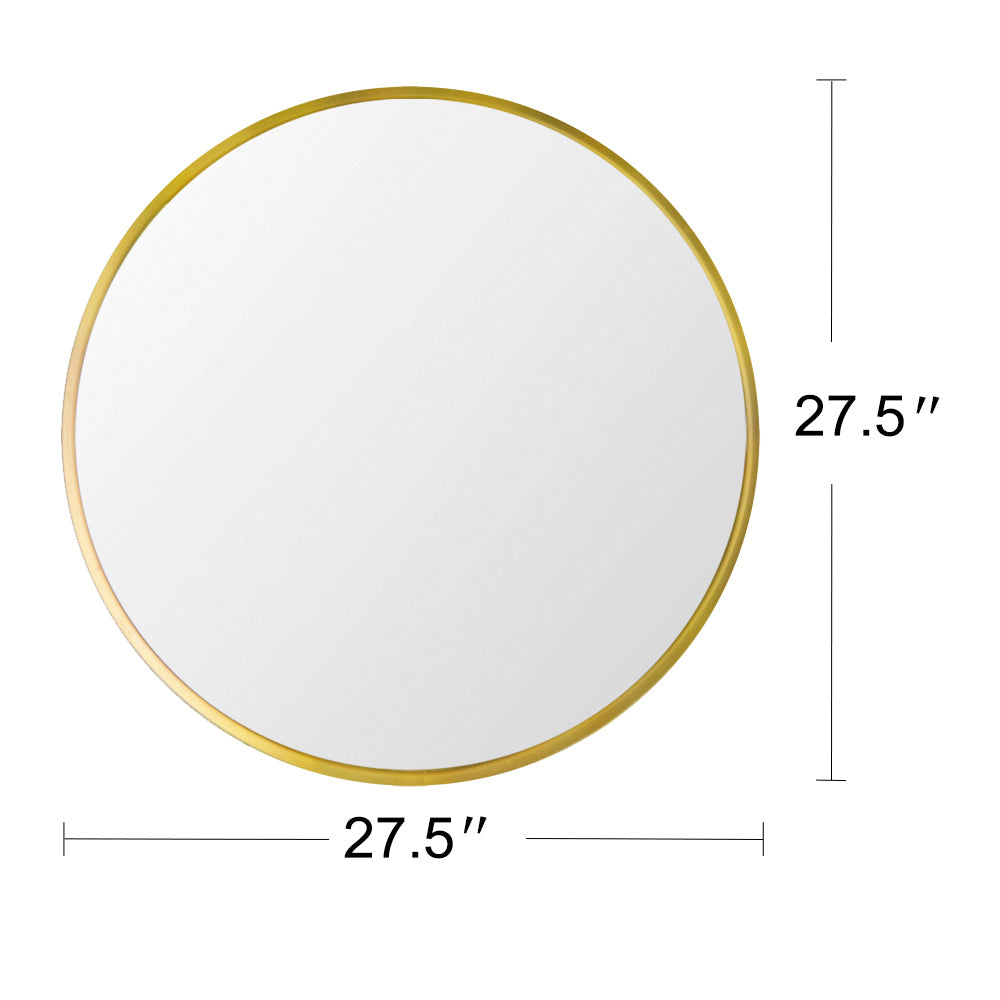 28" Wall Circle Mirror Large Round Gold Farmhouse Circular Mirror for Wall Decor Big Bathroom Make Up Vanity Mirror Entryway Mirror