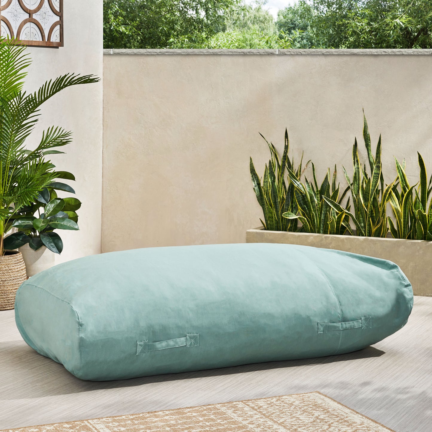 Oceanus Outdoor Water Resistant Fabric Lounger Bean Bag, Teal