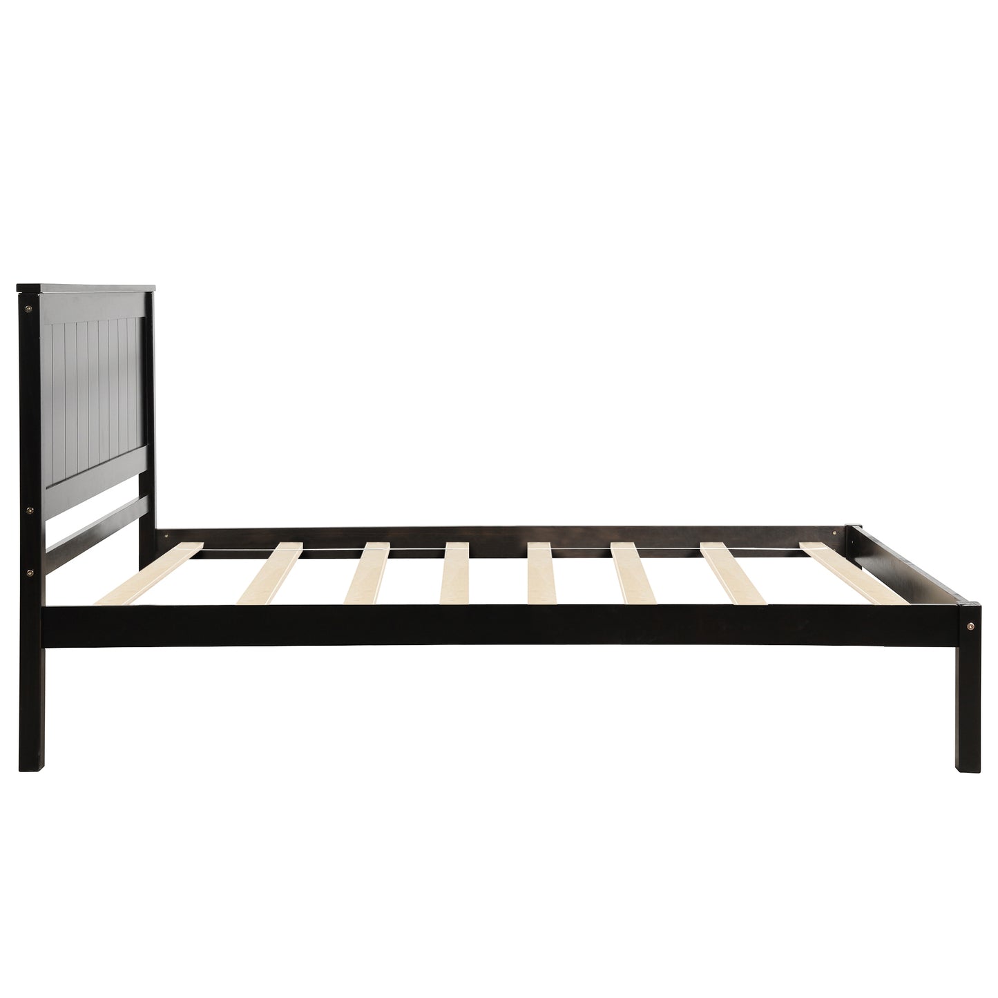 Platform Bed Frame with Headboard, Wood Slat Support, No Box Spring Needed, Twin, Espresso