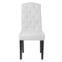 Dining PU Chair with Solid Wood Legs, 18.11" L x 24.01" W x 40.95" H White