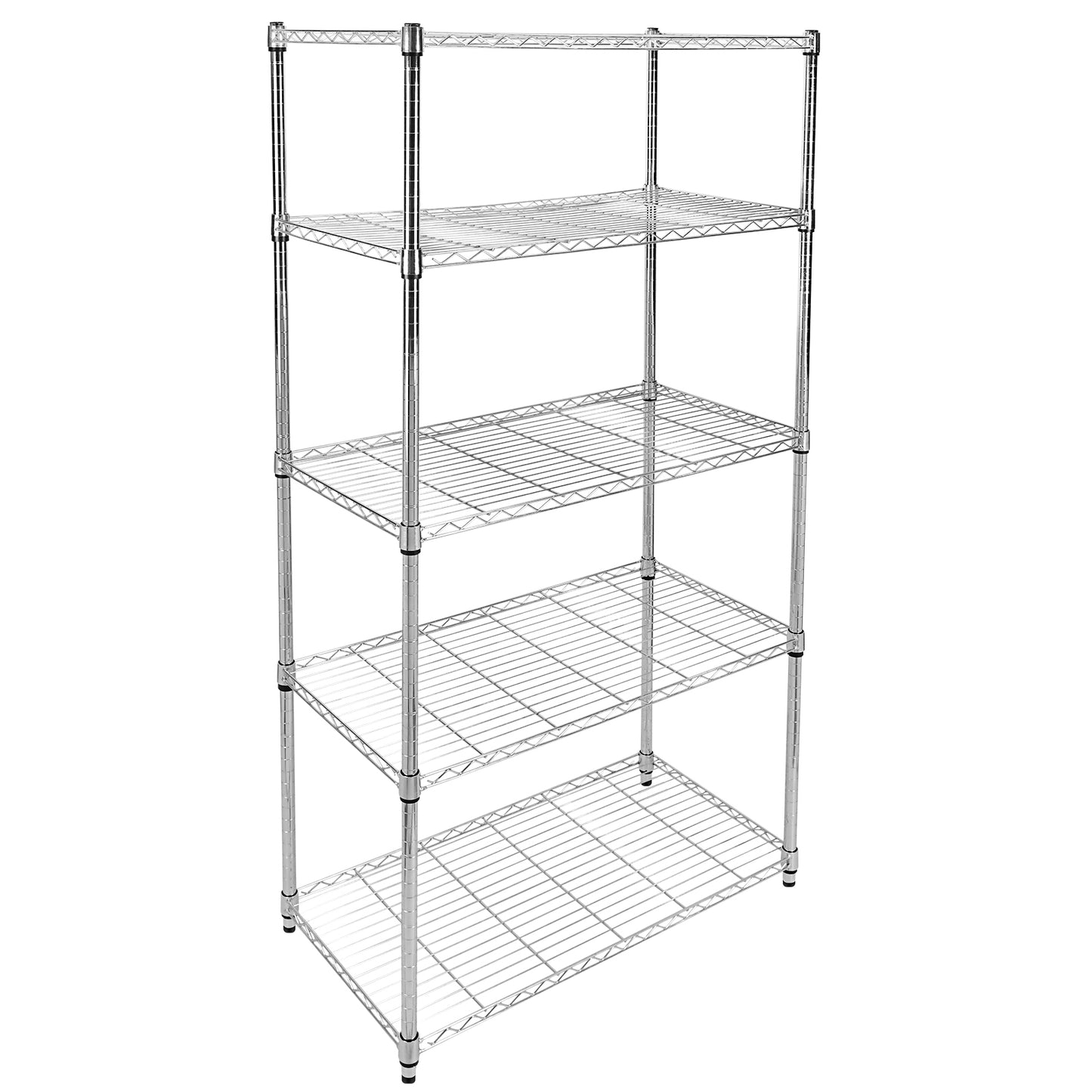 Simple Deluxe Heavy Duty 5-Shelf Shelving Unit, 35" D x 18"W x 70" H, Chrome