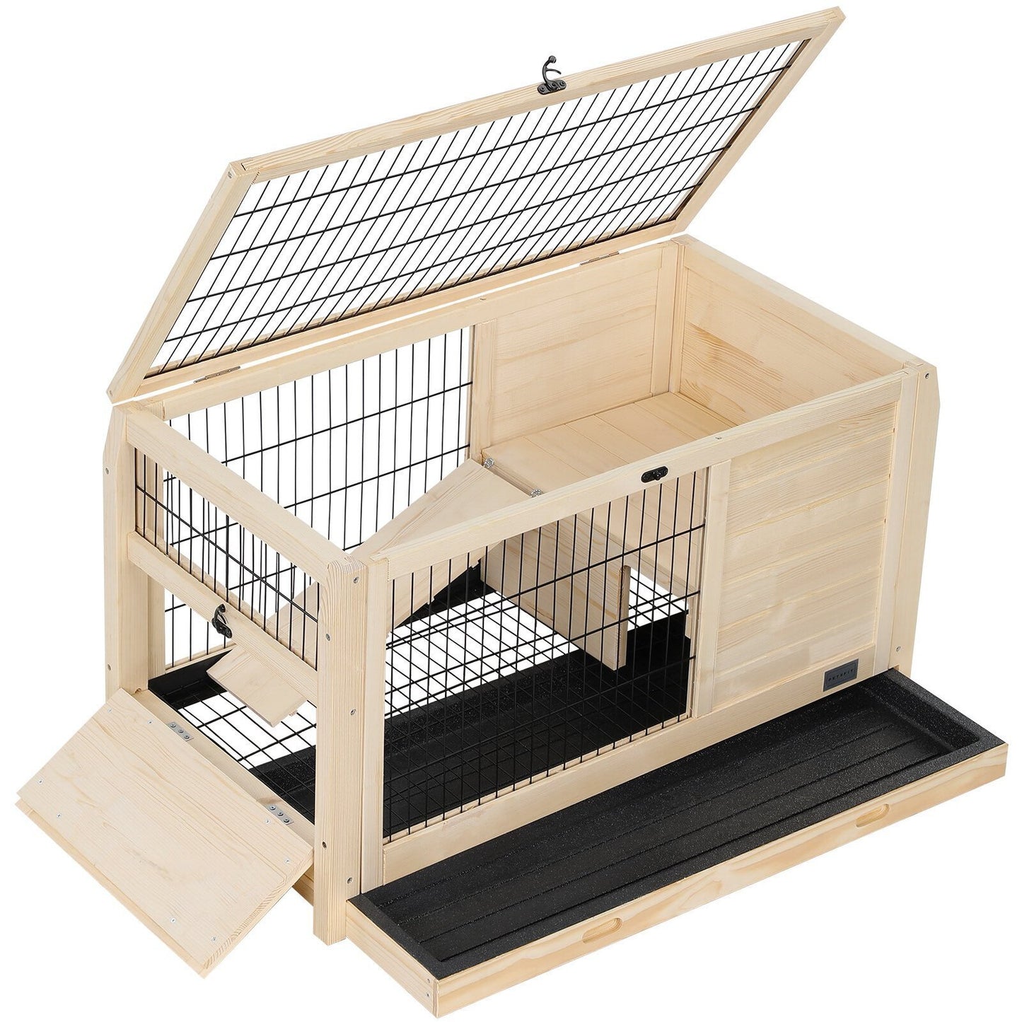 Wood Rabbit Hutch,Guinea Pig House Leak Proof Design