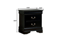 1pc Nightstand Black Louis Philippe Solid wood English Dovetail Construction Antique Nickle Hanging Pulls