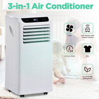 Portable Air Conditioner with Remote Control 8,000 BTU Compact Home AC Cooling Unit with Dehumidifier & Fan Modes, Complete Window Mount Exhaust Kit, 115V