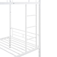 Twin Over Twin Metal Bunk Bed (White)