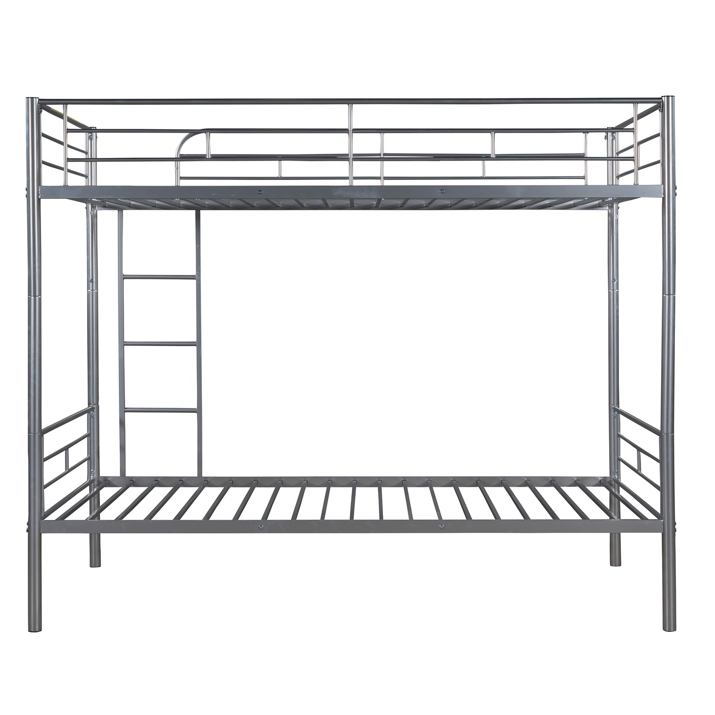 Twin Over Twin Metal Bunk Bed (Silver)