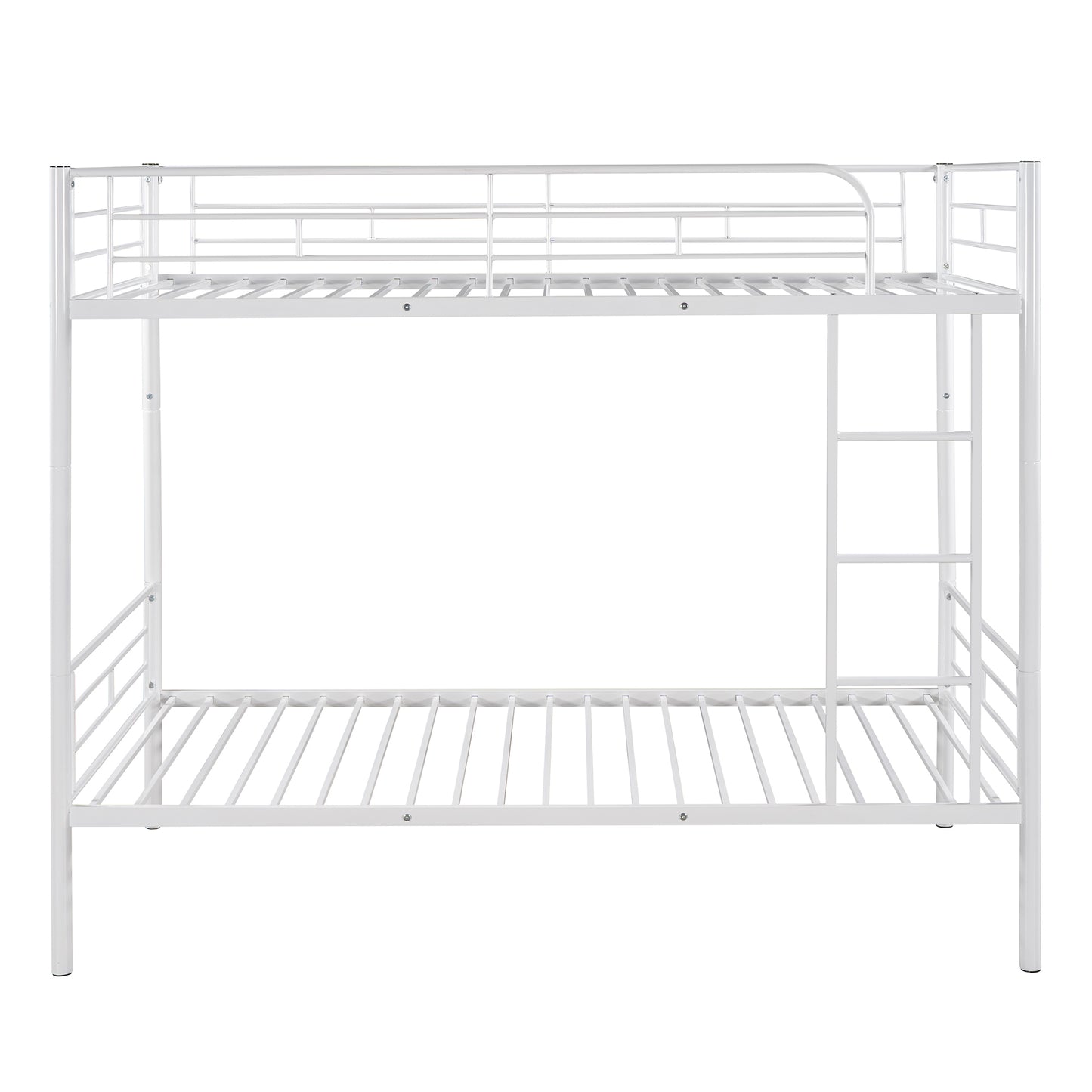 Twin Over Twin Metal Bunk Bed (White)