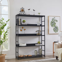 [VIDEO] 5-Tier Home Office Bookcase Open Bookshelf Storage Large 5 Shelf Bookshelf Furniture with Metal Frame, Black