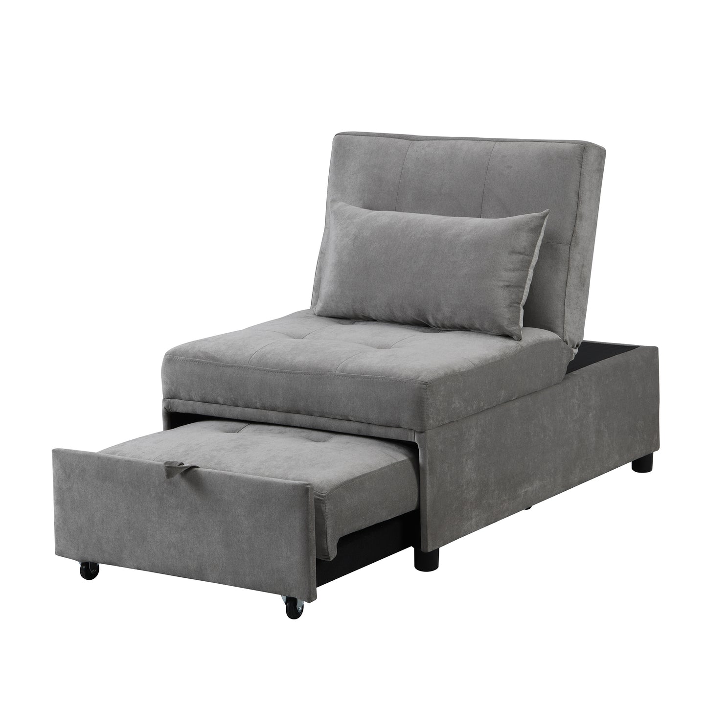 Folding Ottoman Sofa Bed (Gray)