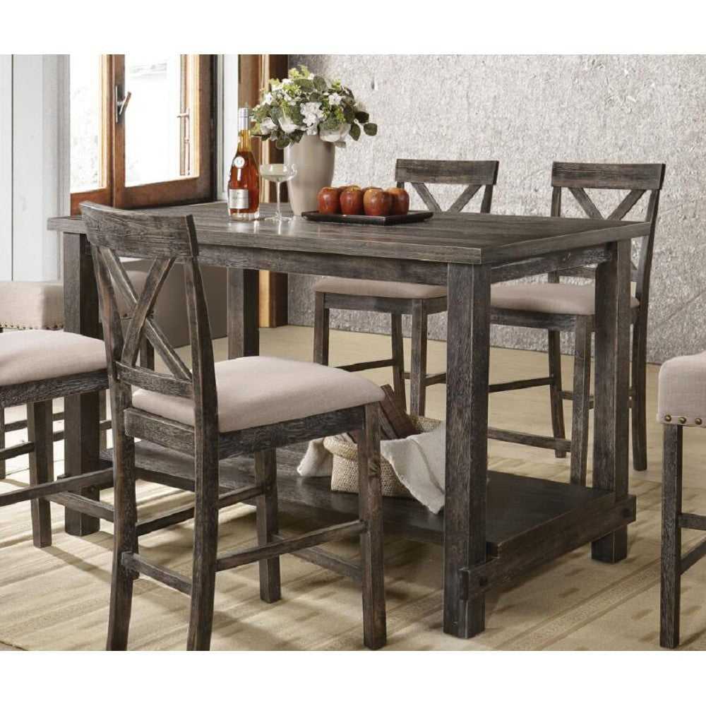 ACME Martha II Counter Height Table in Weathered Gray