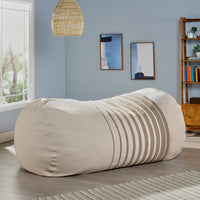 Hudgeons Boho 6.5 Foot Striped Bean Bag, Natural and Brown