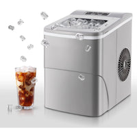 Ice Maker, Commercial Ice Machine,100Lbs/Day, Stainless Steel Ice Machine with 48 Lbs Capacity, Ideal for Restaurant, Bars, Home and Offices, Includes Scoop