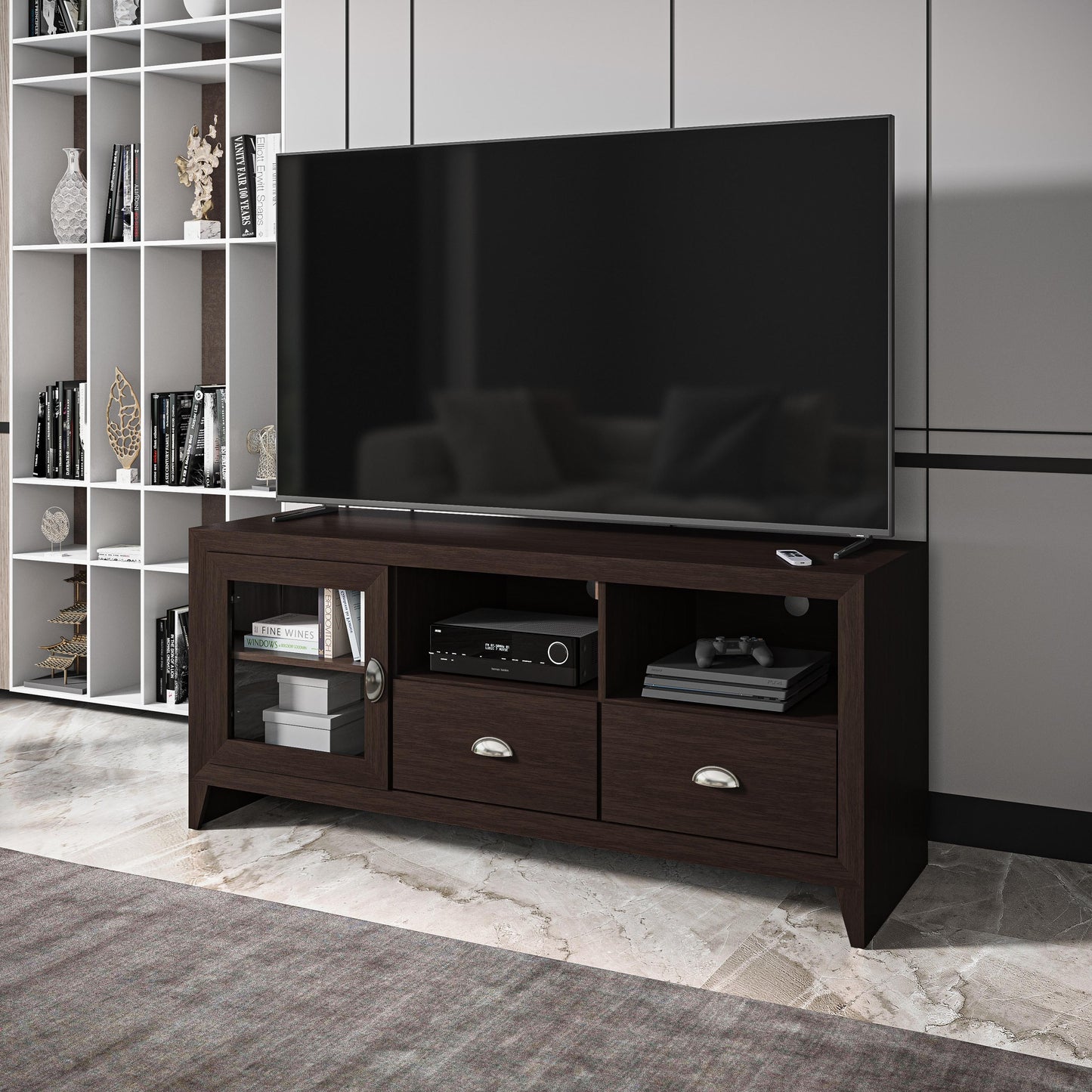 Techni Mobili Modern TV Stand with Storage for TVs Up To 60", Wenge