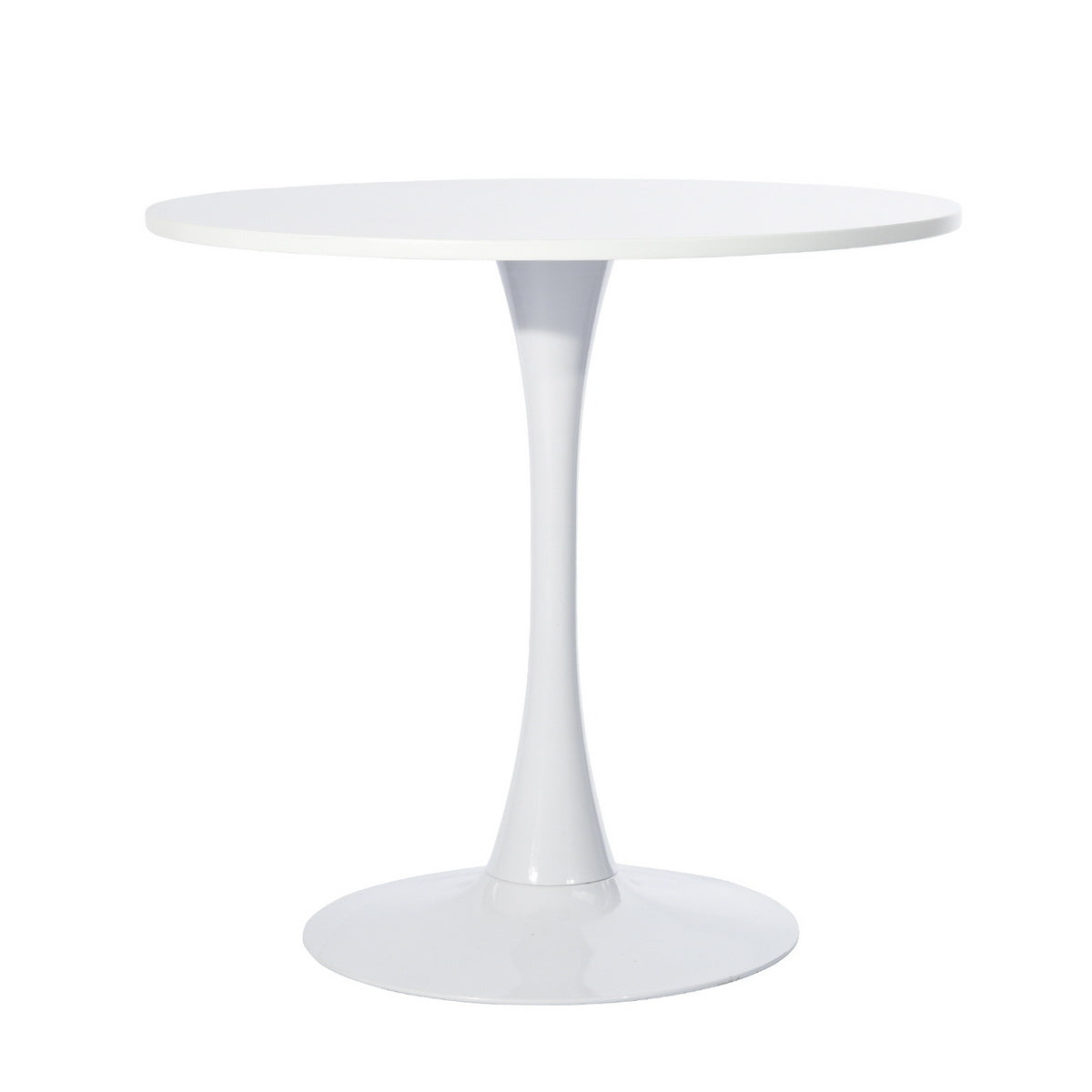 Modern 31.5" Dining Table with Round Top and Pedestal Base in White Color