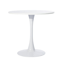 Modern 31.5" Dining Table with Round Top and Pedestal Base in White Color