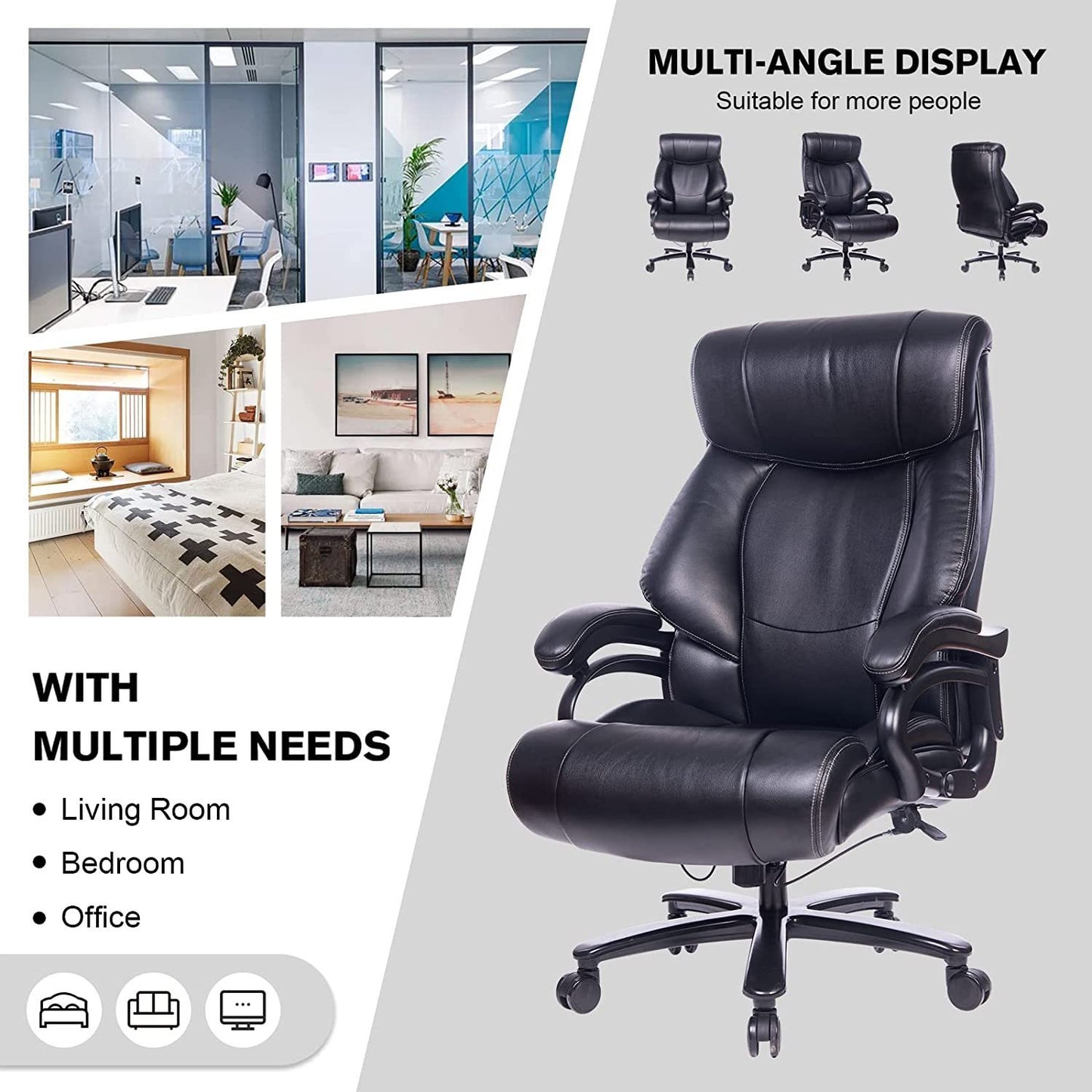 Rotary Reclining Adjustable Office Chair, High-quality Sponge