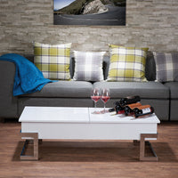 ACME Calnan Coffee Table in White & Chrome