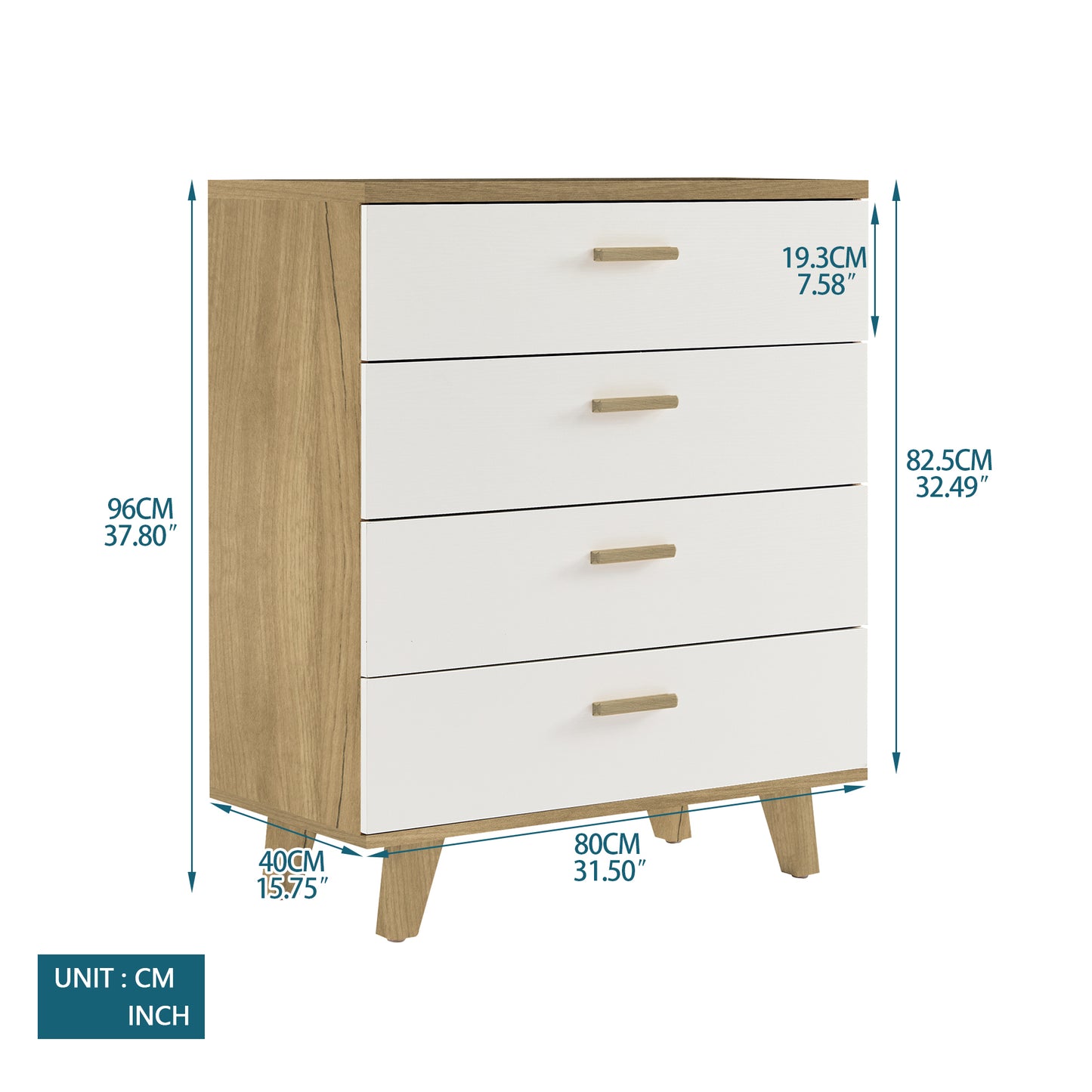 Drawer Dresser Cabinet, Bar Cabinet with Solid Wood Handles and Foot Stand