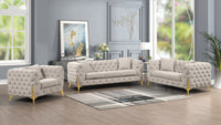 Contempo  3Pc Modern Buckle Fabric Living Room Set  Made with Wood in Gray