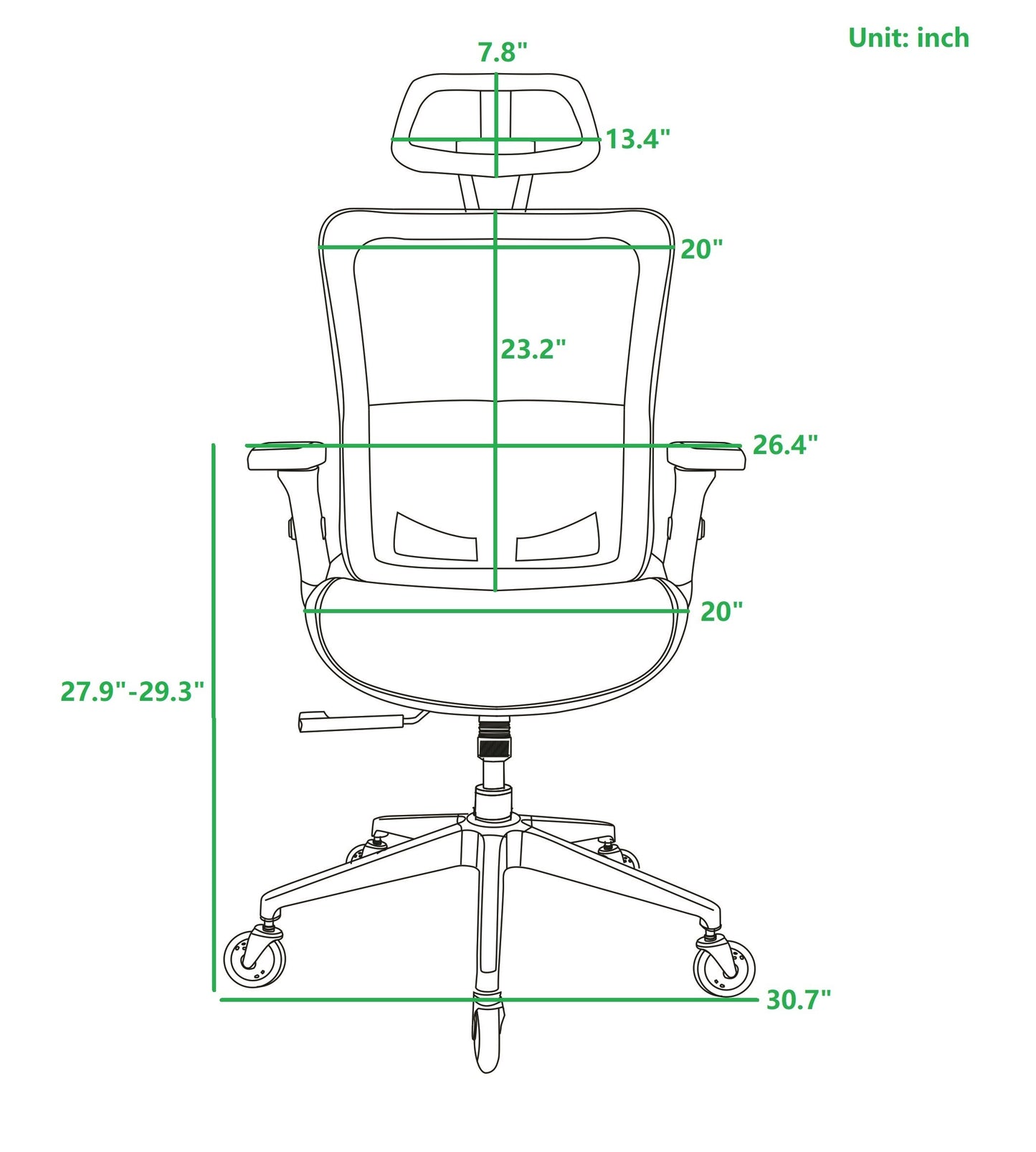 Ergonomic Mesh Office Chair - Rolling Home Desk Chair with 4D Adjustable Flip Armrests, Adjustable Lumbar Support and Blade Wheels