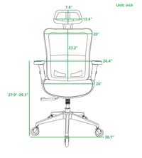 Ergonomic Mesh Office Chair - Rolling Home Desk Chair with 4D Adjustable Flip Armrests, Adjustable Lumbar Support and Blade Wheels