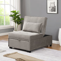 Folding Ottoman Sofa Bed (Gray)