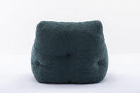 Soft Tufted Foam Bean Bag Chair With Teddy Fabric Green