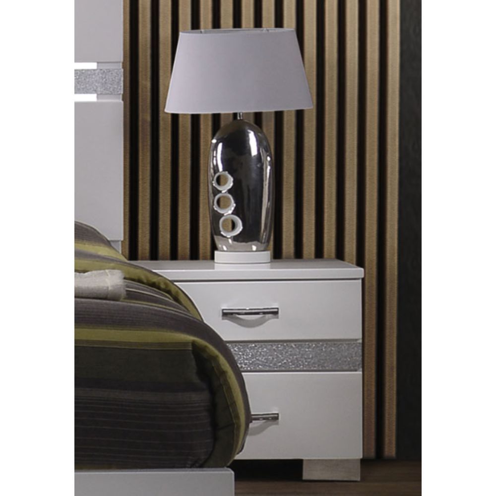 ACME Naima II Nightstand in White High Gloss