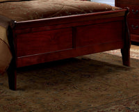 Queen Size Bed Cherry Louis Phillipe Solidwood 1pc Bed Bedroom Sleigh Bed Bedroom Furniture