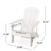 Outdoor Classic White Solid Wood Adirondack Chair Retractable Foldable