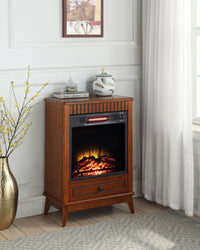 ACME Hamish Fireplace in Walnut Finish