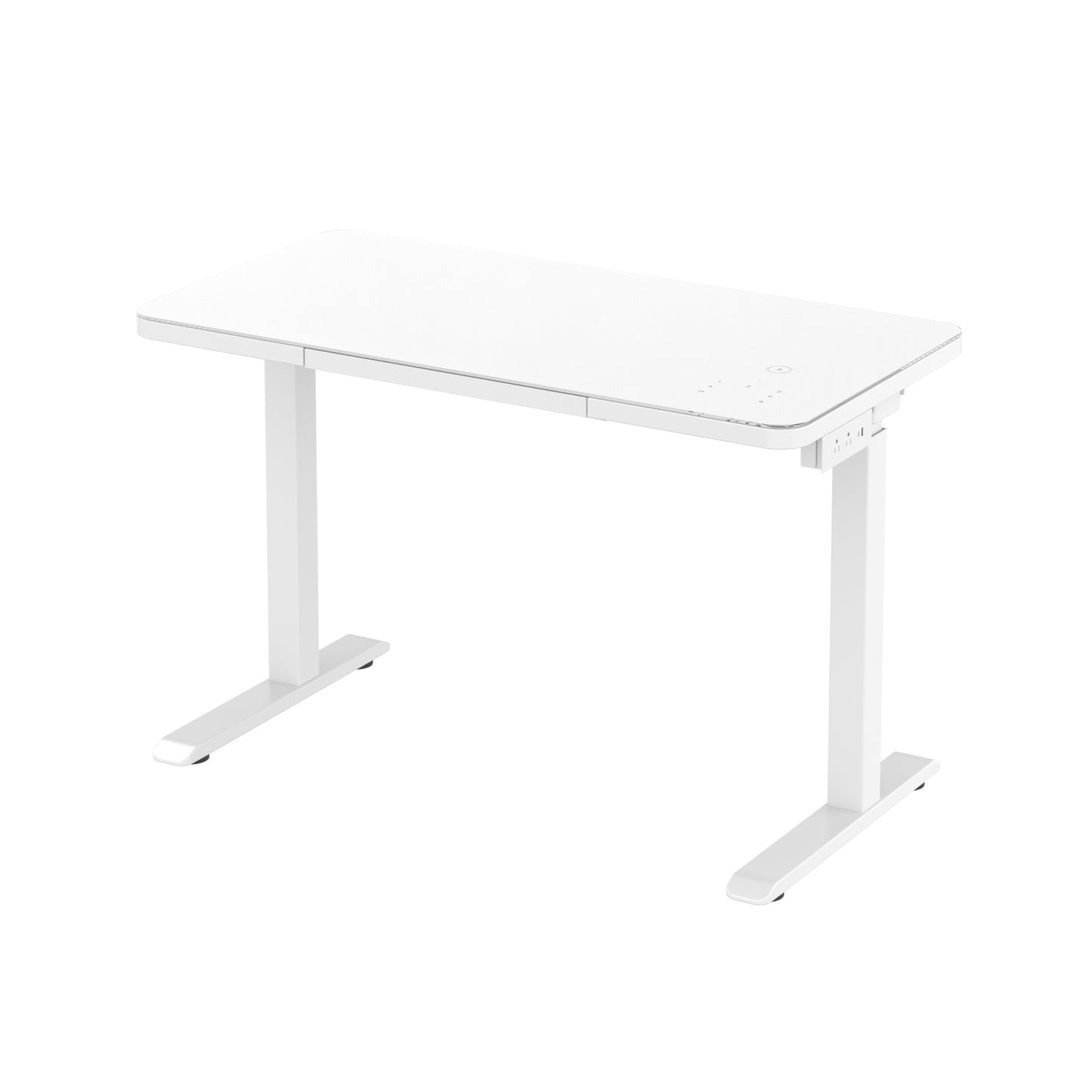 Glass Tabletop Standing Desk White