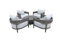 Outdoor 5 Piece Rattan Multiple Chairs Seating Group with Cushions