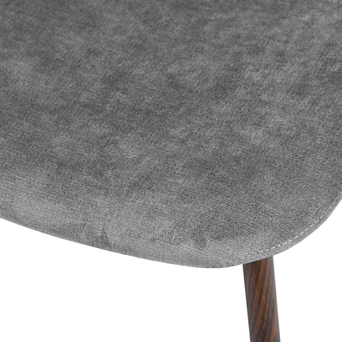 Set of 4 Scandinavian Velvet Chairs - Light Grey