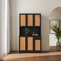 70.87" Tall Wardrobe& Kitchen Cabinet, with 6-Doors, 1-Open Shelves and 1-Drawer for bedroom