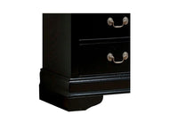 1pc Nightstand Black Louis Philippe Solid wood English Dovetail Construction Antique Nickle Hanging Pulls