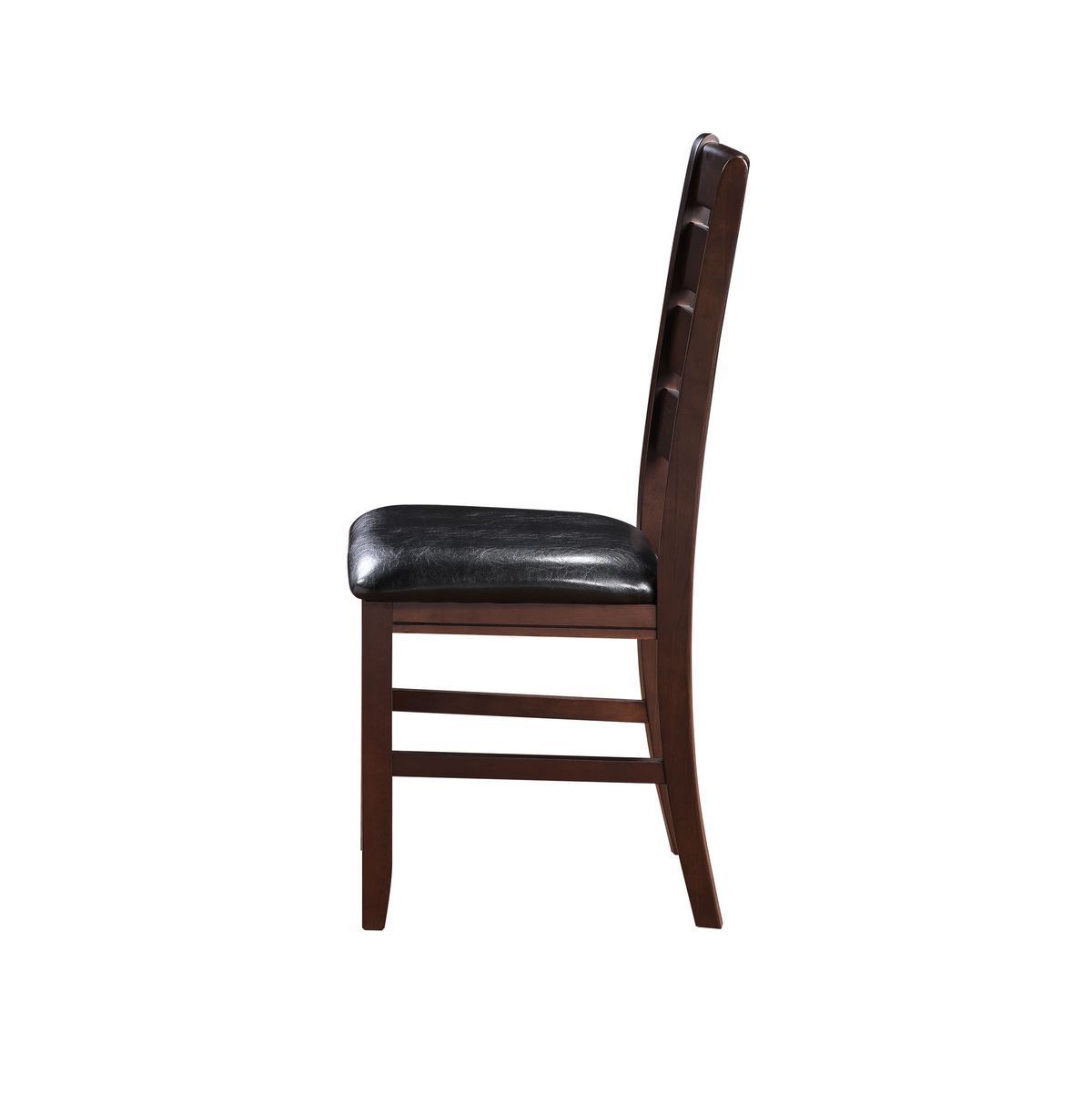 ACME Urbana Side Chair (Set-2) in Black PU & Cherry