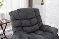 Classic Manual Recliner with Sofa Padding and Modern Padded Arms and Back, Grey