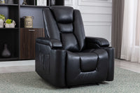 Power Recliner Chair Classic with Traditional Luxurious PU Leather luster, and Electric Headrest & Two Cupholders