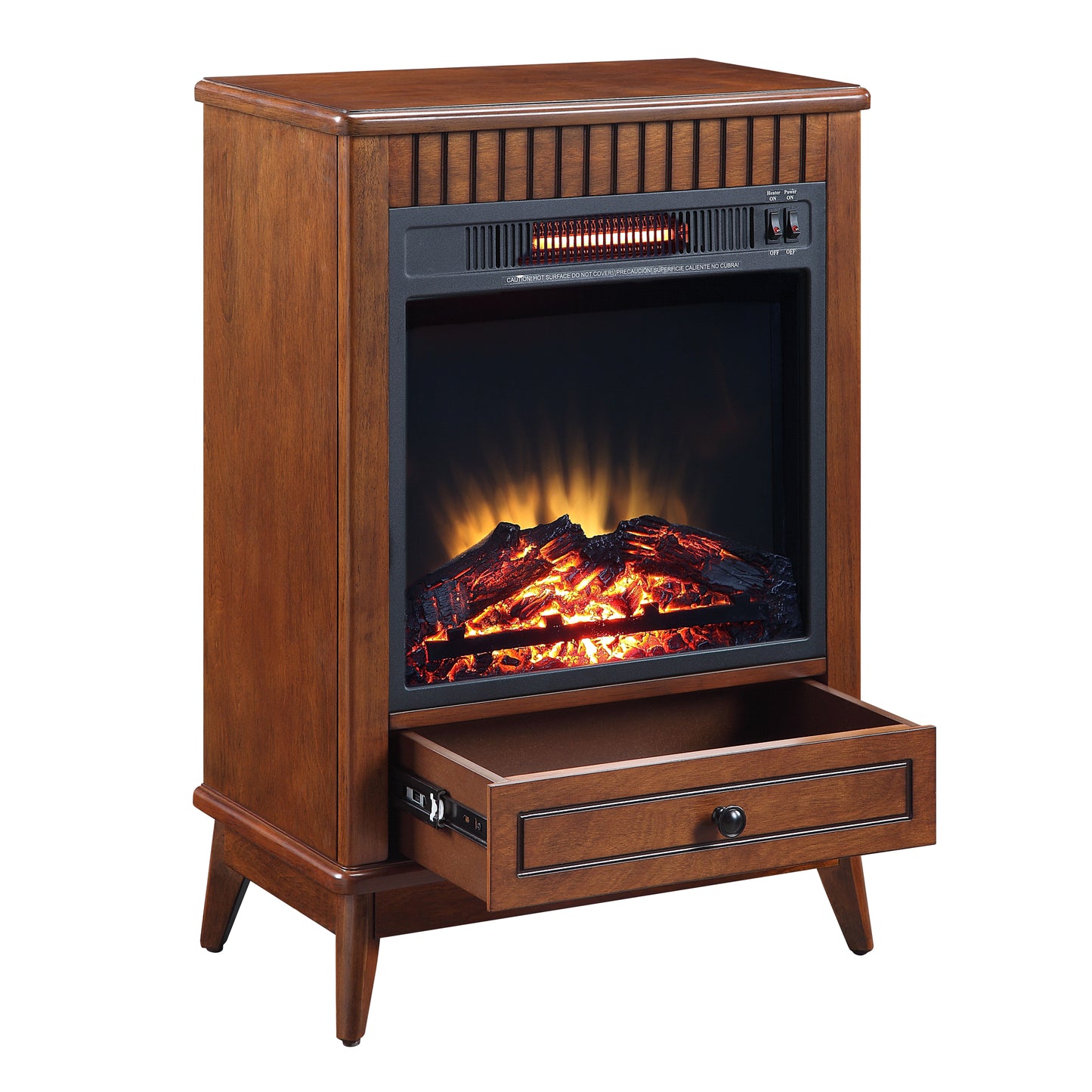 ACME Hamish Fireplace in Walnut Finish