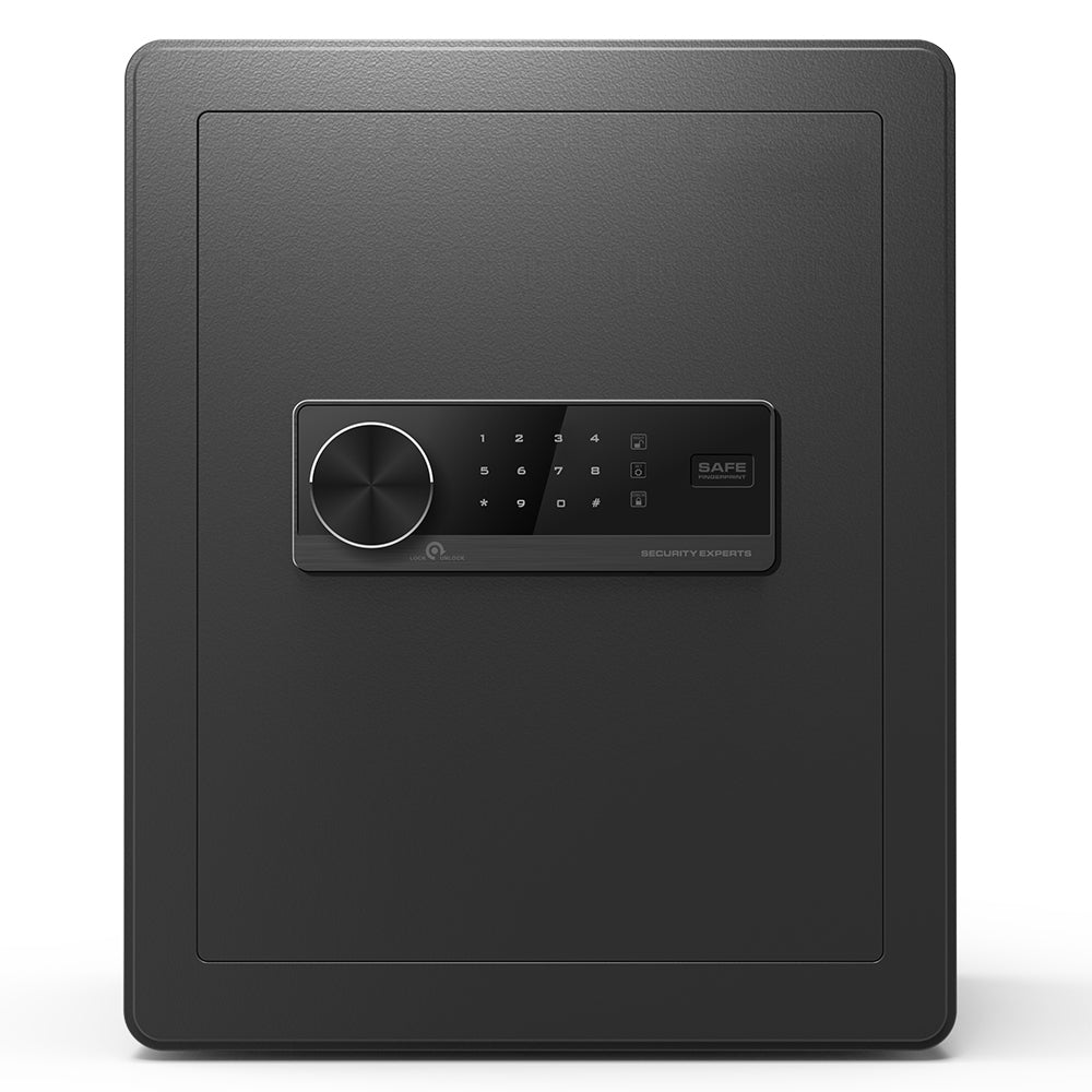 1.7 Cubic Feet Safe with Dual Alarm and Digital Touch Screen, Suitable for Home, Hotel, Office, Alloy Steel, Black