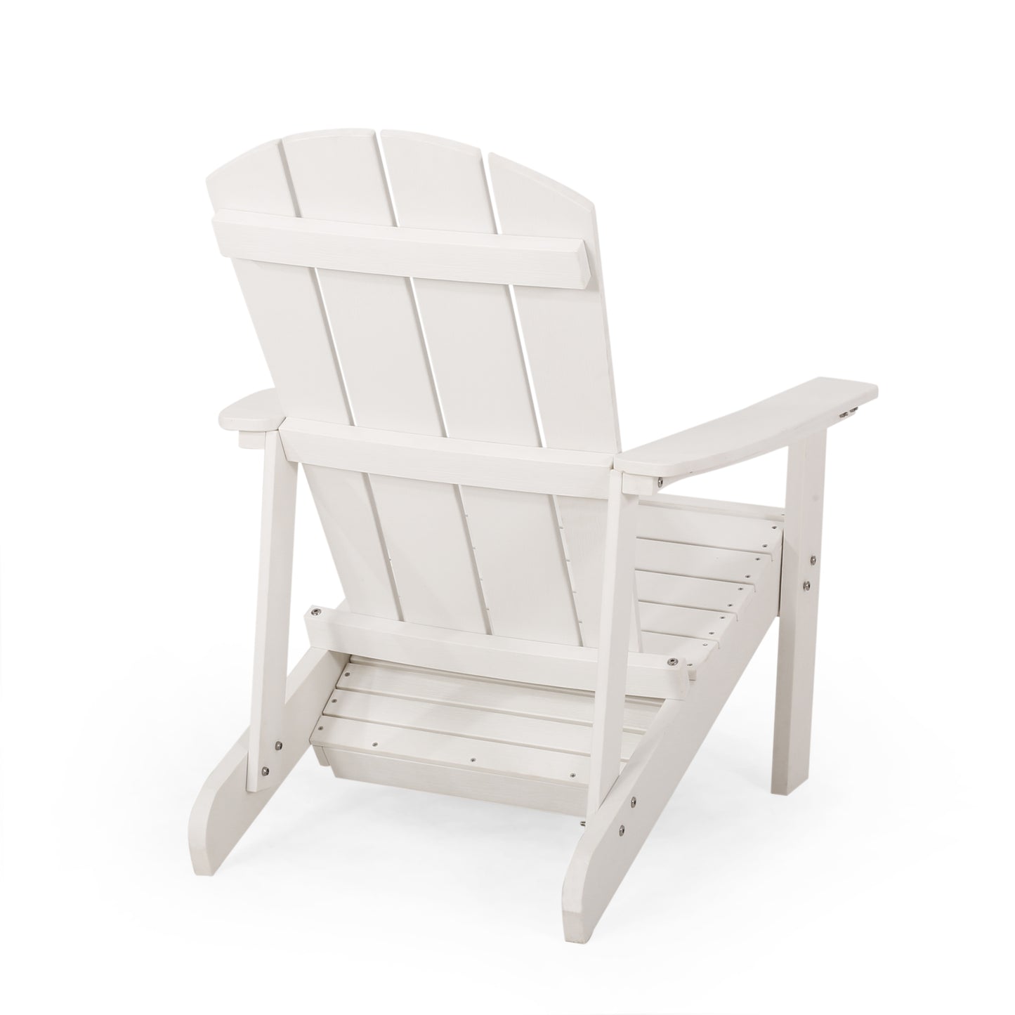 Outdoor Classic White Solid Wood Adirondack Chair Retractable Foldable