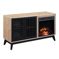 ACME Gamaliel Fireplace in Oak & Espresso Finish